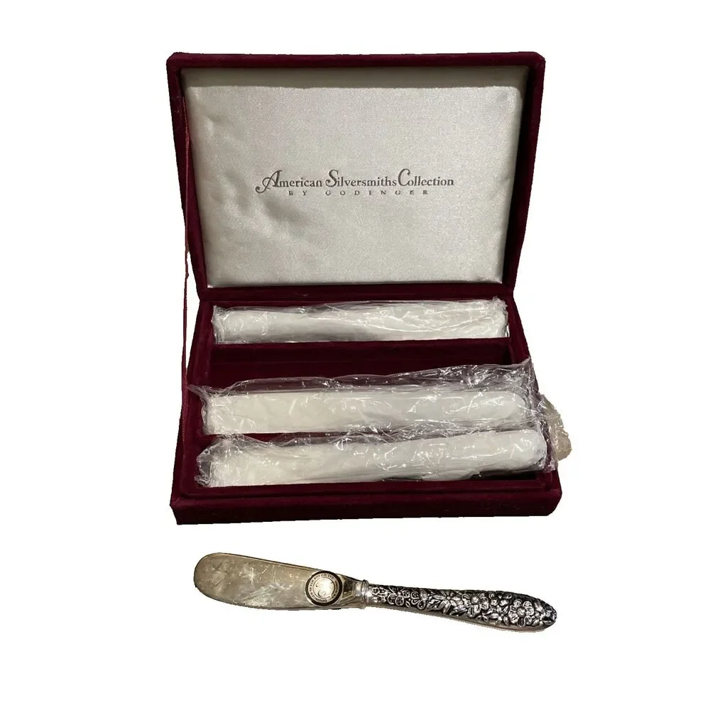 American Silversmith Collection Godinger 4 Canape Butter Knife Silverplate